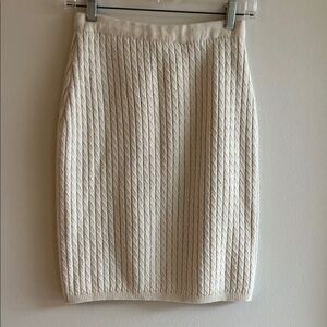 Elegant Vintage Cream Knit Skirt